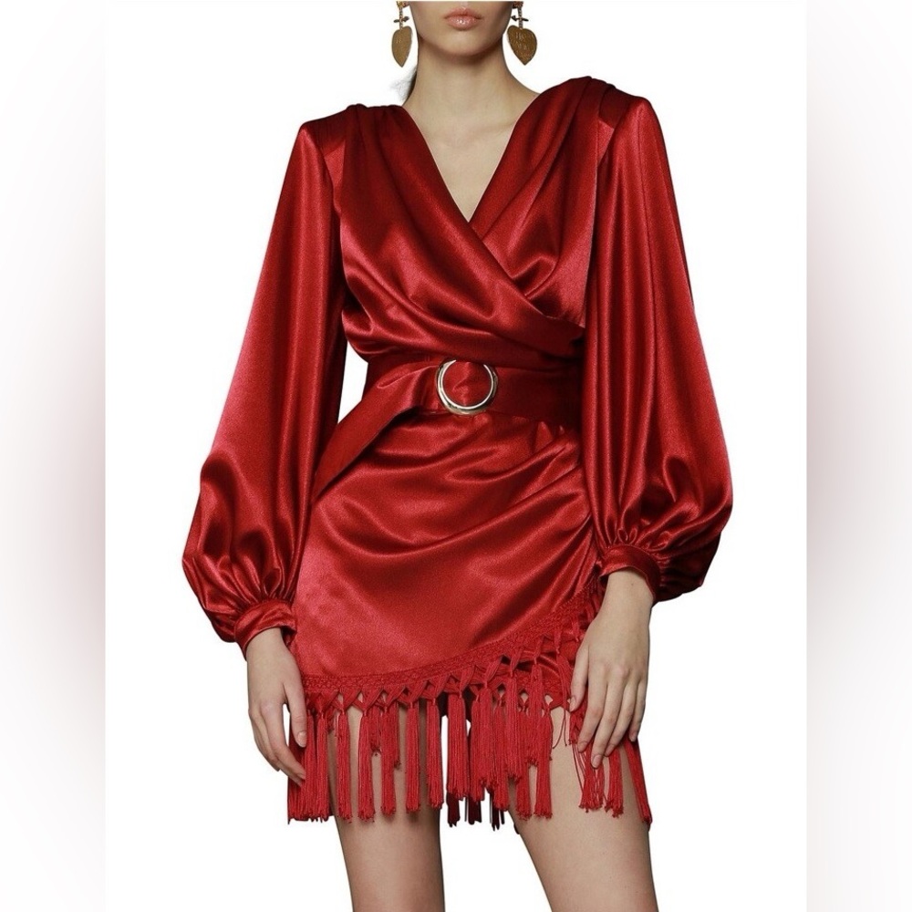 Bronx and Banco Red Satin Mini Dress